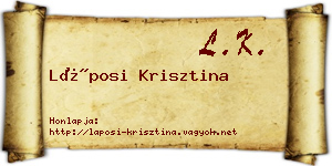 Láposi Krisztina névjegykártya